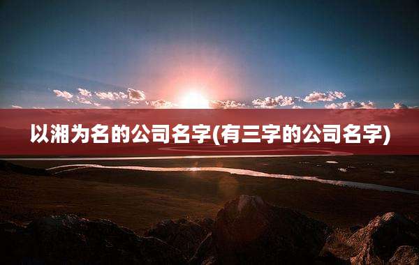 以湘为名的公司名字(有三字的公司名字)