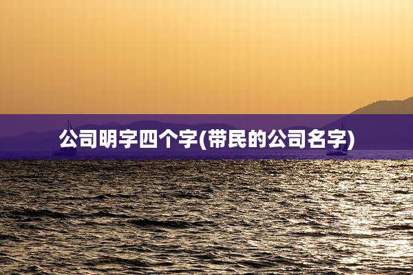 公司明字四个字(带民的公司名字)