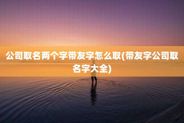 公司取名两个字带友字怎么取(带友字公司取名字大全)