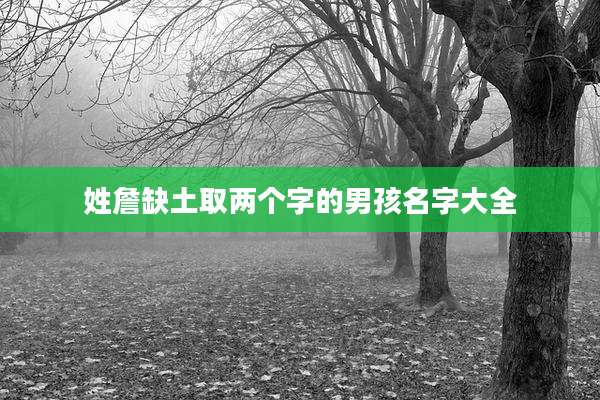 姓詹缺土取两个字的男孩名字大全