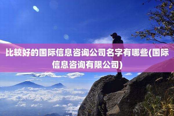 比较好的国际信息咨询公司名字有哪些(国际信息咨询有限公司)