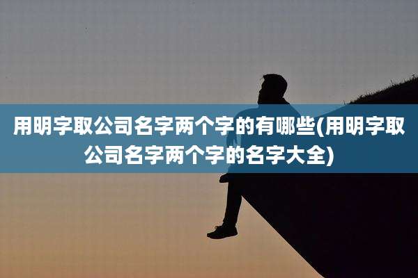 用明字取公司名字两个字的有哪些(用明字取公司名字两个字的名字大全)