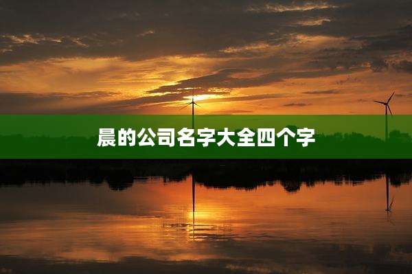 晨的公司名字大全四个字