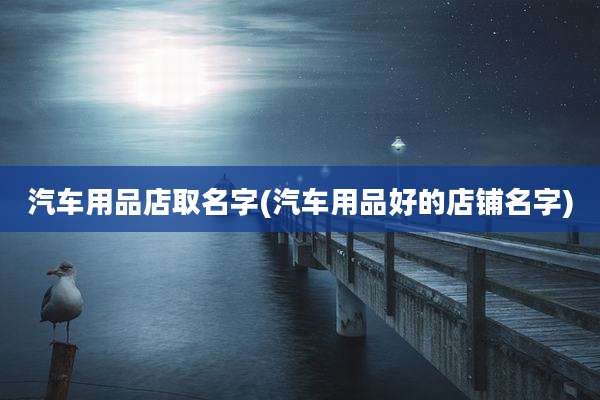 汽车用品店取名字(汽车用品好的店铺名字)