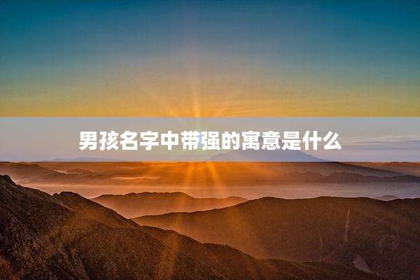 男孩名字中带强的寓意是什么