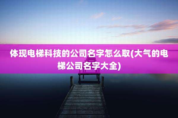 体现电梯科技的公司名字怎么取(大气的电梯公司名字大全)