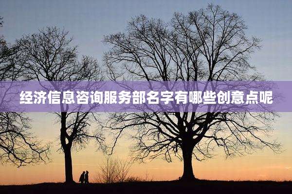 经济信息咨询服务部名字有哪些创意点呢