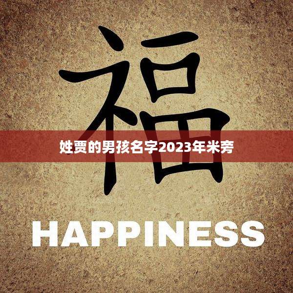 姓贾的男孩名字2023年米旁