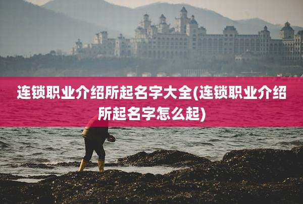 连锁职业介绍所起名字大全(连锁职业介绍所起名字怎么起)
