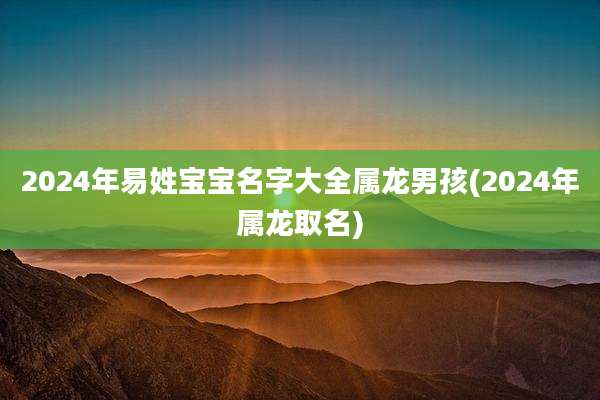 2024年易姓宝宝名字大全属龙男孩(2024年属龙取名)