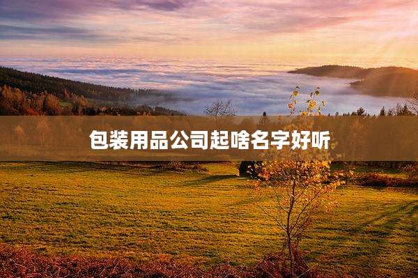 包装用品公司起啥名字好听