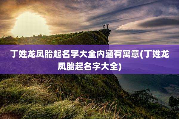 丁姓龙凤胎起名字大全内涵有寓意(丁姓龙凤胎起名字大全)