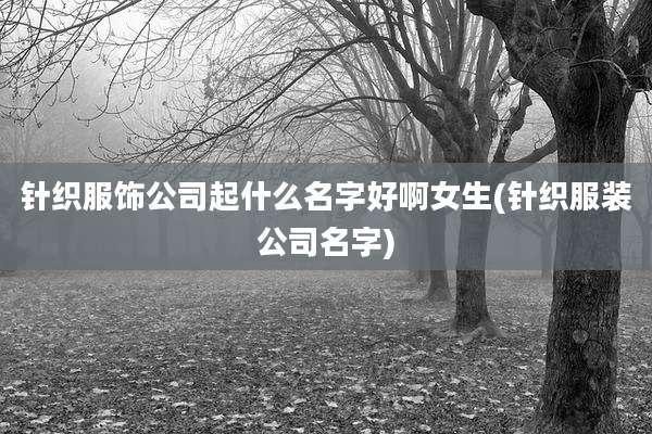 针织服饰公司起什么名字好啊女生(针织服装公司名字)