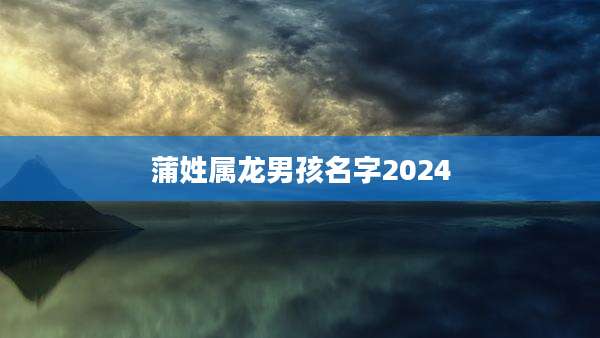 蒲姓属龙男孩名字2024