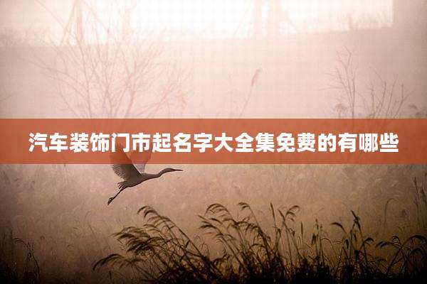 汽车装饰门市起名字大全集免费的有哪些