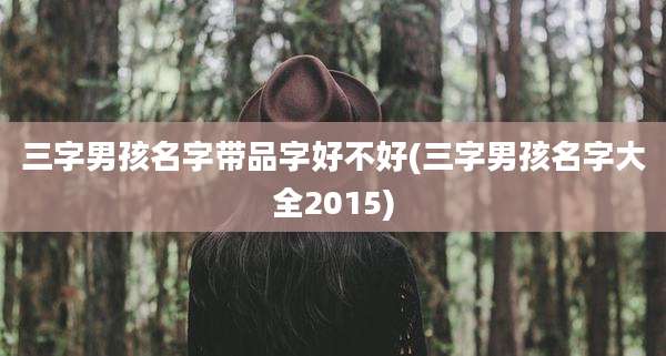 三字男孩名字带品字好不好(三字男孩名字大全2015)