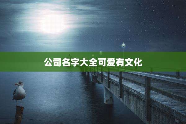 公司名字大全可爱有文化