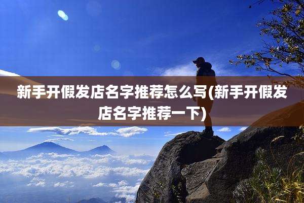 新手开假发店名字推荐怎么写(新手开假发店名字推荐一下)