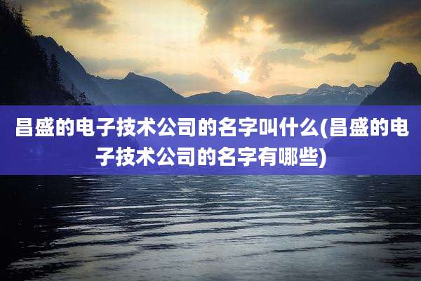 昌盛的电子技术公司的名字叫什么(昌盛的电子技术公司的名字有哪些)