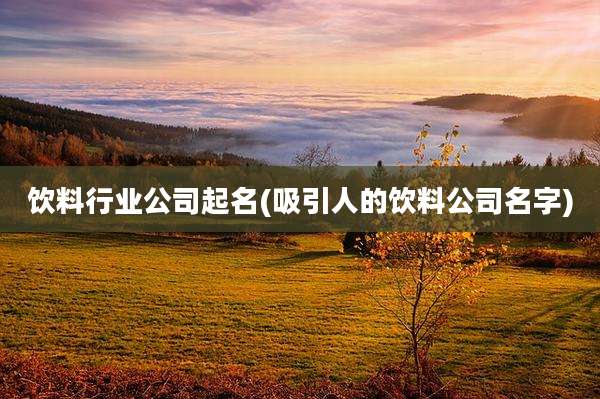 饮料行业公司起名(吸引人的饮料公司名字)