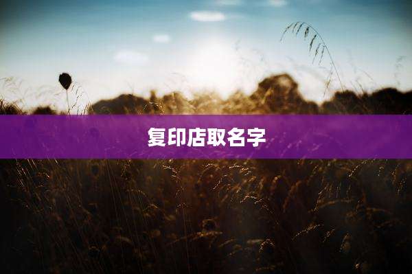复印店取名字