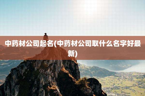 中药材公司起名(中药材公司取什么名字好最新)
