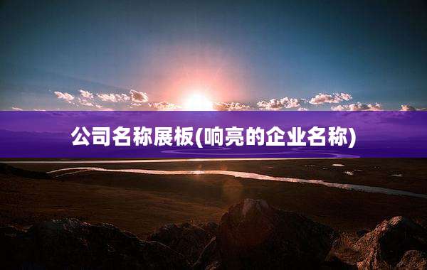 公司名称展板(响亮的企业名称)