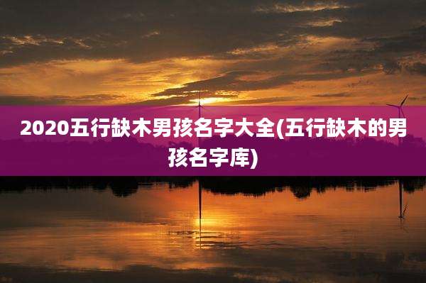 2020五行缺木男孩名字大全(五行缺木的男孩名字库)