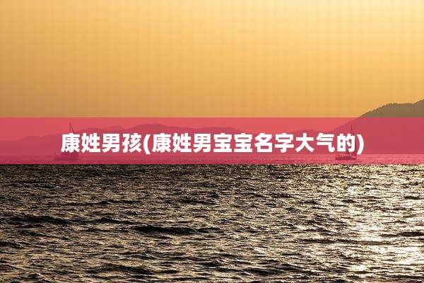 康姓男孩(康姓男宝宝名字大气的)
