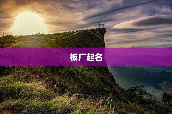 板厂起名