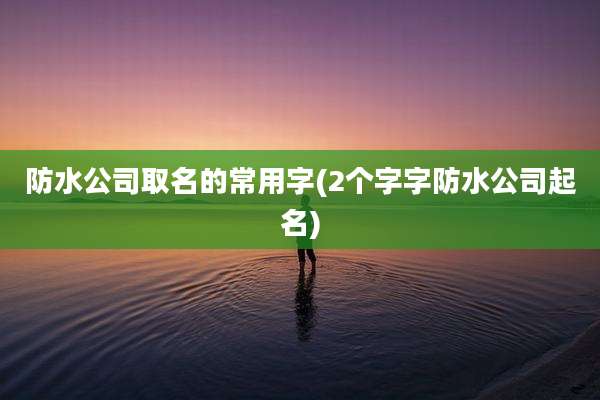 防水公司取名的常用字(2个字字防水公司起名)