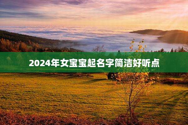 2024年女宝宝起名字简洁好听点