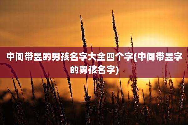 中间带昱的男孩名字大全四个字(中间带昱字的男孩名字)