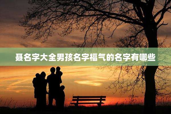 聂名字大全男孩名字福气的名字有哪些