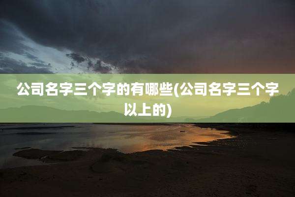 公司名字三个字的有哪些(公司名字三个字以上的)
