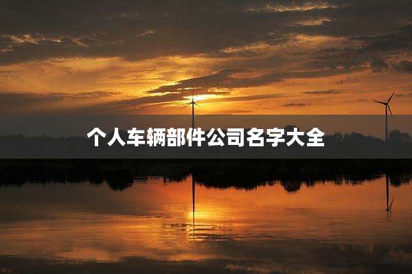 个人车辆部件公司名字大全