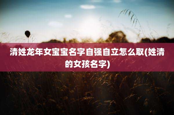清姓龙年女宝宝名字自强自立怎么取(姓清的女孩名字)