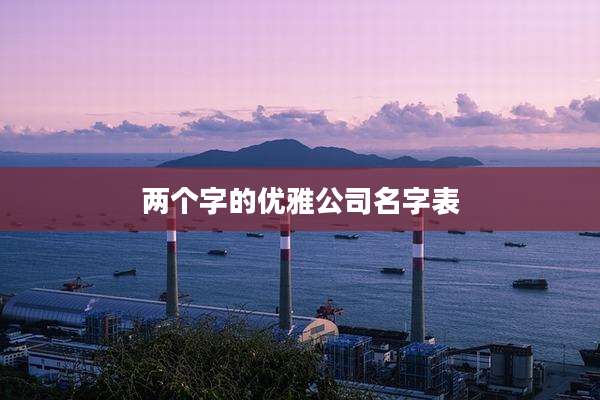 两个字的优雅公司名字表