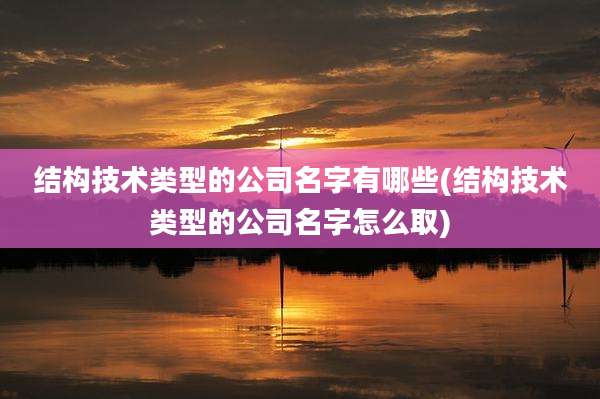结构技术类型的公司名字有哪些(结构技术类型的公司名字怎么取)