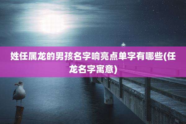 姓任属龙的男孩名字响亮点单字有哪些(任龙名字寓意)