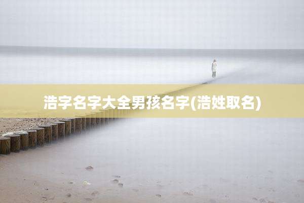 浩字名字大全男孩名字(浩姓取名)