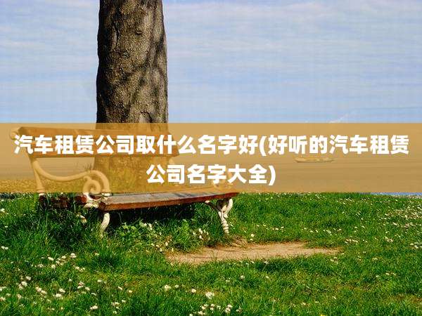 汽车租赁公司取什么名字好(好听的汽车租赁公司名字大全)