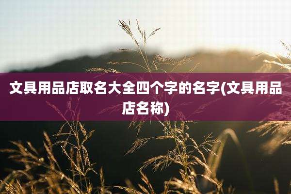 文具用品店取名大全四个字的名字(文具用品店名称)