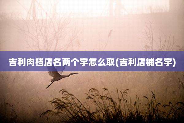 吉利肉档店名两个字怎么取(吉利店铺名字)