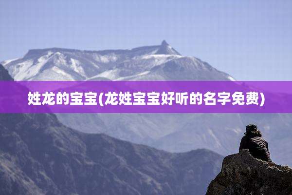 姓龙的宝宝(龙姓宝宝好听的名字免费)