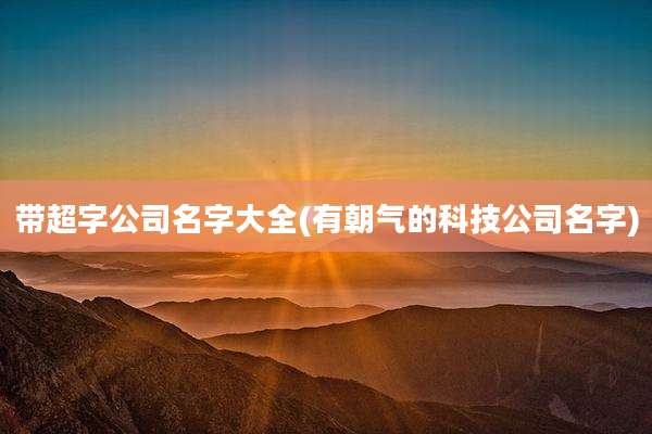 带超字公司名字大全(有朝气的科技公司名字)