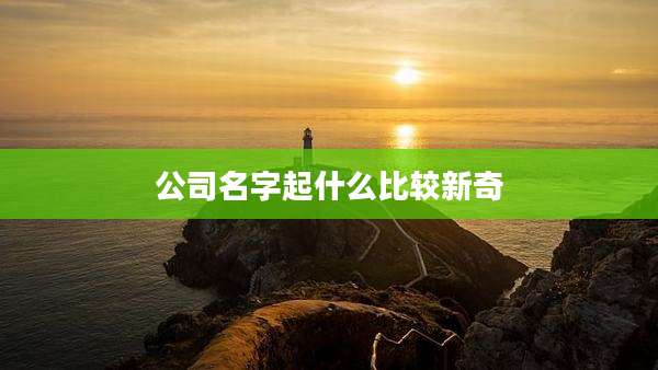 公司名字起什么比较新奇