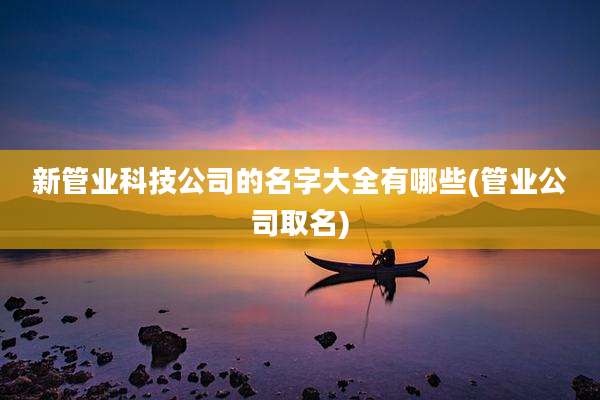 新管业科技公司的名字大全有哪些(管业公司取名)
