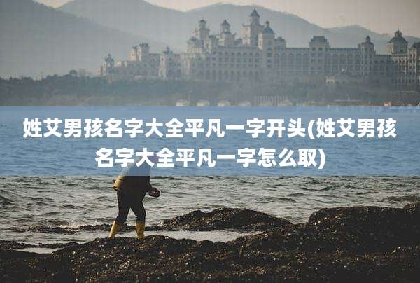 姓艾男孩名字大全平凡一字开头(姓艾男孩名字大全平凡一字怎么取)