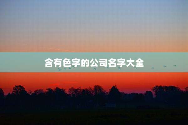 含有色字的公司名字大全